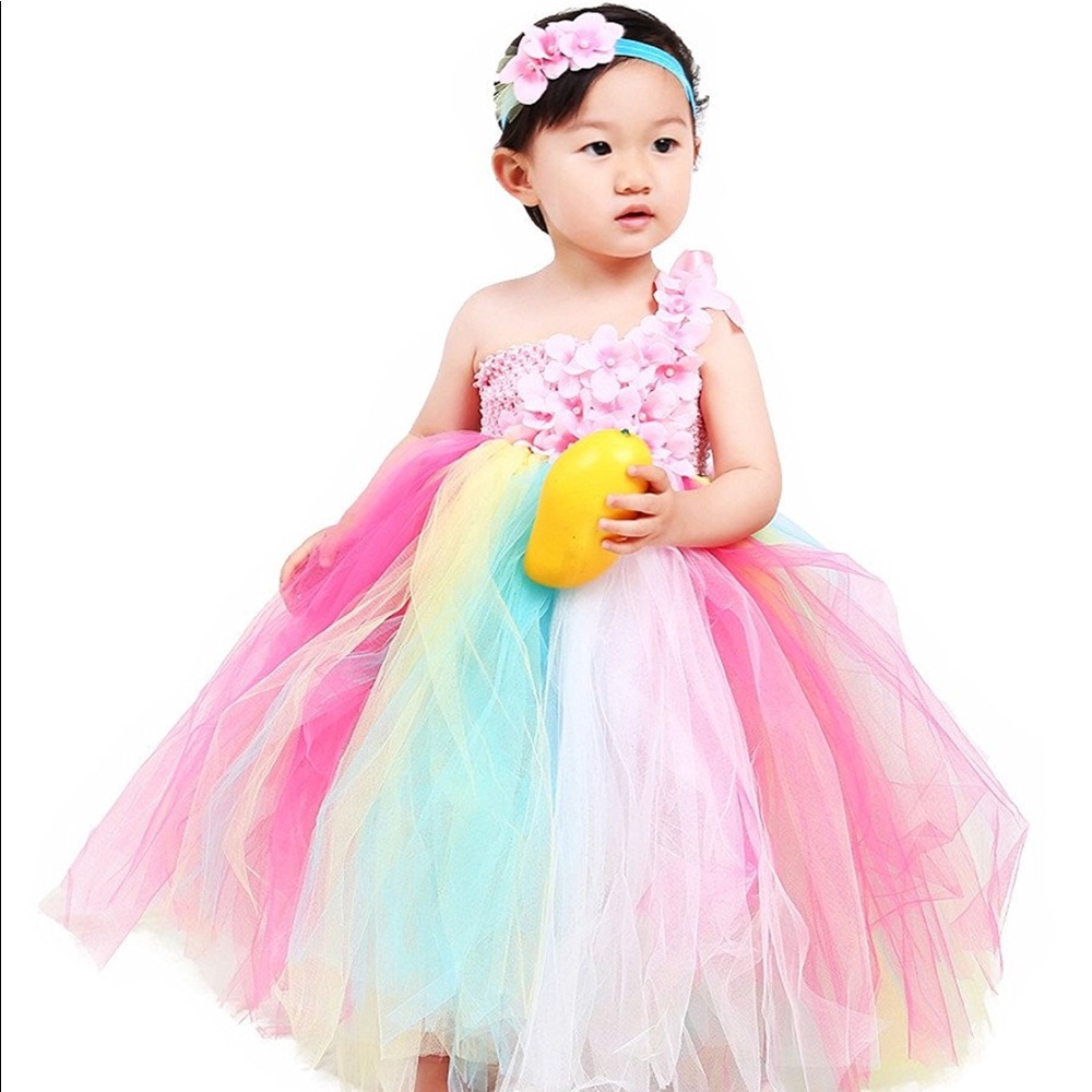 Unicorn dress with headband 🦄